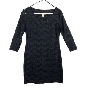 Banana Republic Factory Black Long Sleeves Lace Dress Size 4P